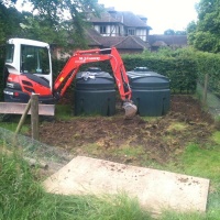 Excavtion of contaminated soil round oil tanks