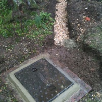 brick built manhole and new foul pipe connection