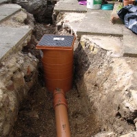 single manhole connected ready for haunching